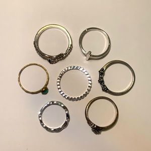 Silver and Gold Assorted Rings